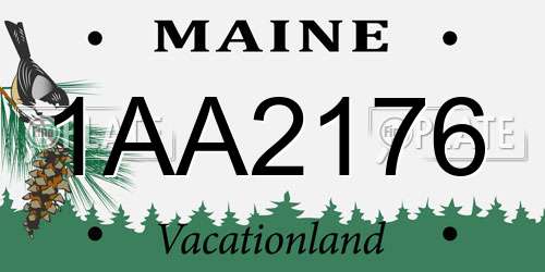 1AA2176 Maine License Plate