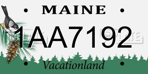 1AA7192 Maine License Plate