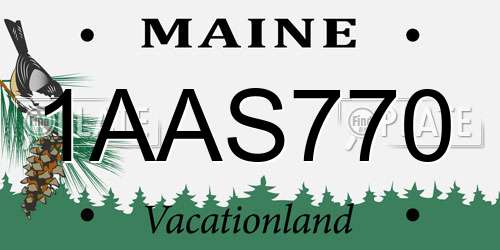 1AAS770 Maine License Plate