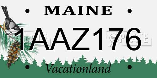 1AAZ176 Maine License Plate