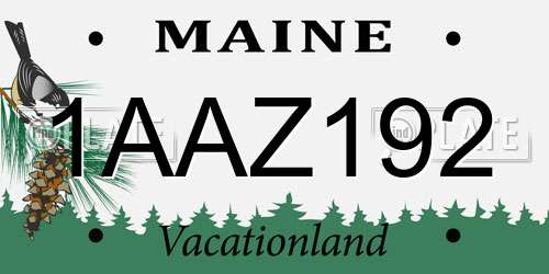 1AAZ192 Maine License Plate