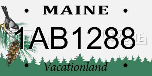 1AB1288 Maine License Plate