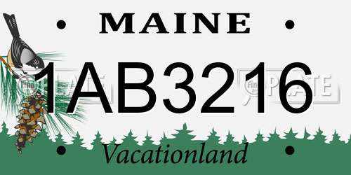 1AB3216 Maine License Plate