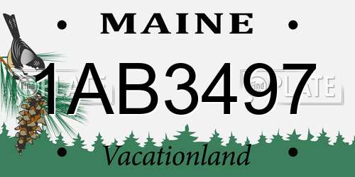 1AB3497 Maine License Plate