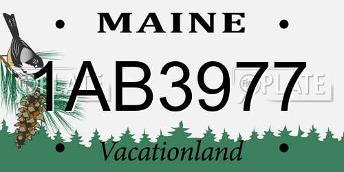 1AB3977 Maine License Plate