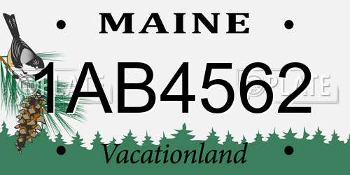1AB4562 Maine License Plate