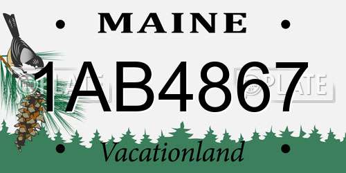 1AB4867 Maine License Plate