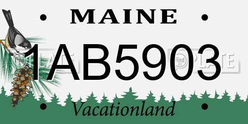 1AB5903 Maine License Plate