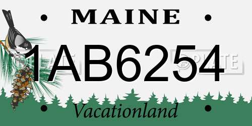 1AB6254 Maine License Plate