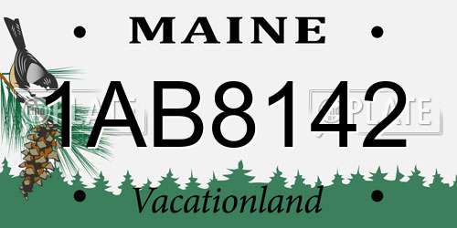 1AB8142 Maine License Plate