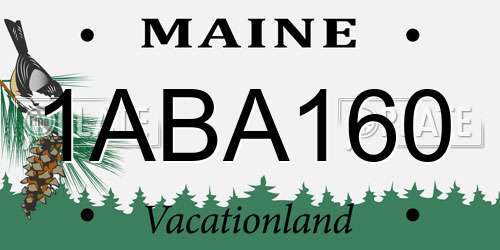1ABA160 Maine License Plate