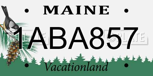 1ABA857 Maine License Plate