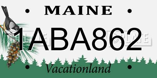 1ABA862 Maine License Plate