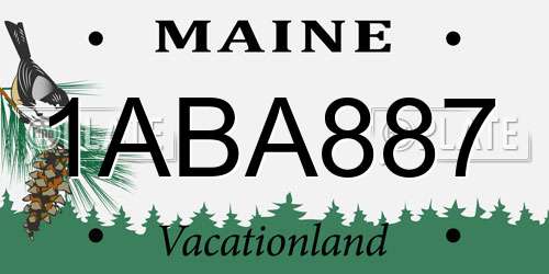 1ABA887 Maine License Plate