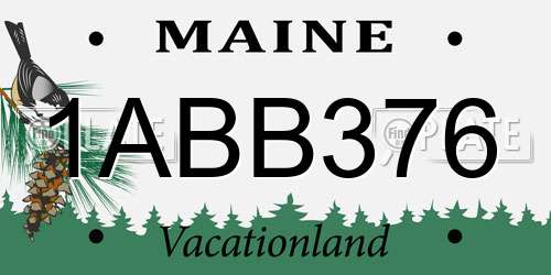 1ABB376 Maine License Plate