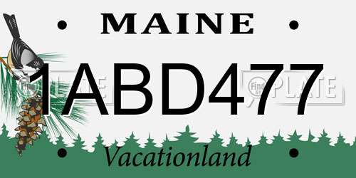 1ABD477 Maine License Plate