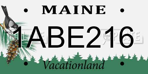 1ABE216 Maine License Plate