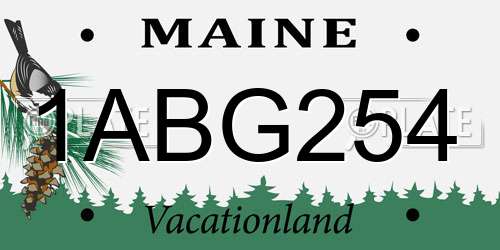 1ABG254 Maine License Plate