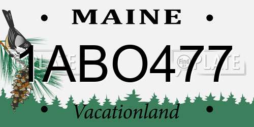 1ABO477 Maine License Plate
