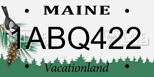 1ABQ422 Maine License Plate