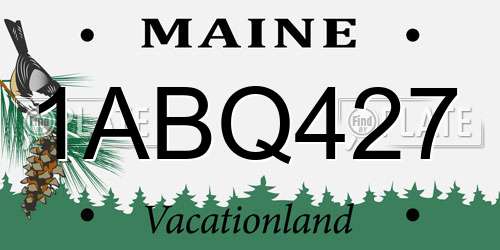 1ABQ427 Maine License Plate