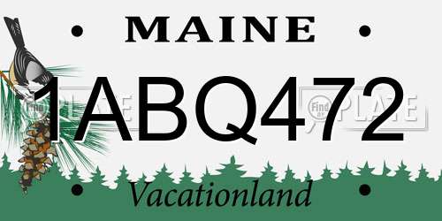 1ABQ472 Maine License Plate