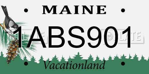1ABS901 Maine License Plate