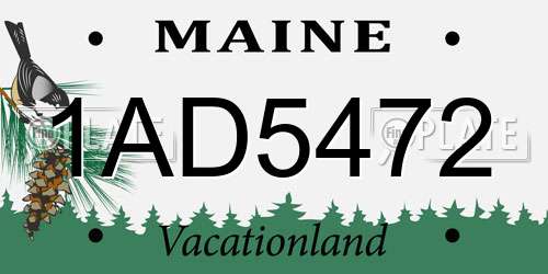 1AD5472 Maine License Plate