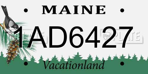 1AD6427 Maine License Plate