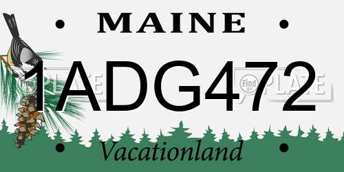 1ADG472 Maine License Plate