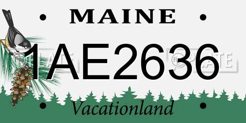 1AE2636 Maine License Plate