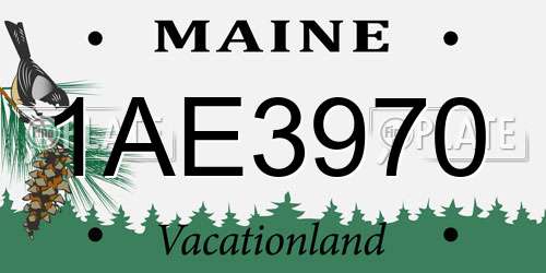 1AE3970 Maine License Plate