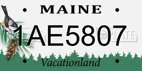 1AE5807 Maine License Plate