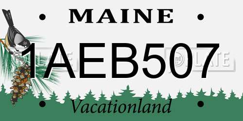 1AEB507 Maine License Plate