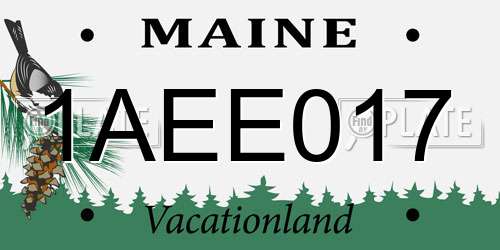 1AEE017 Maine License Plate