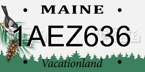1AEZ636 Maine License Plate