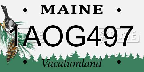 1AOG497 Maine License Plate