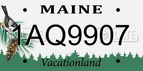 1AQ9907 Maine License Plate