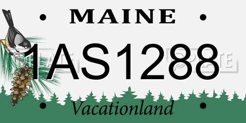 1AS1288 Maine License Plate
