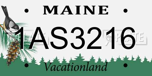 1AS3216 Maine License Plate
