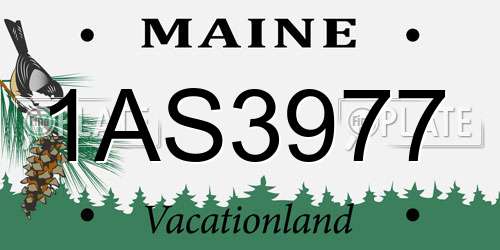 1AS3977 Maine License Plate