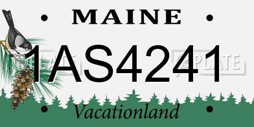 1AS4241 Maine License Plate