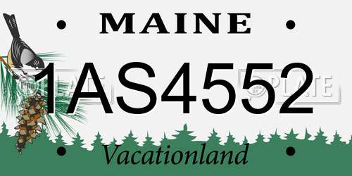 1AS4552 Maine License Plate