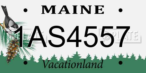 1AS4557 Maine License Plate
