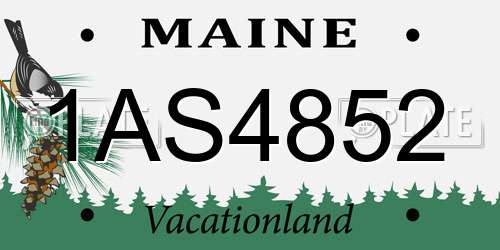 1AS4852 Maine License Plate