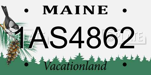 1AS4862 Maine License Plate