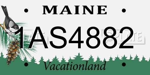 1AS4882 Maine License Plate