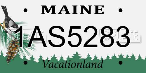 1AS5283 Maine License Plate