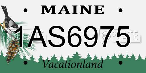 1AS6975 Maine License Plate