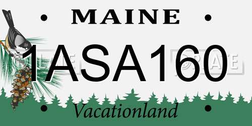 1ASA160 Maine License Plate